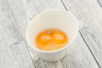 Chicken egg in the bowl