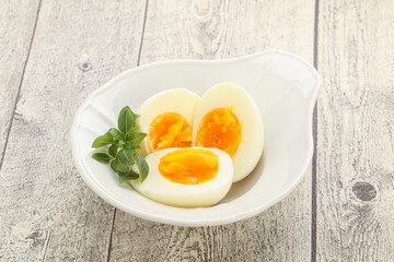 Boiled chicken egg for breakfast