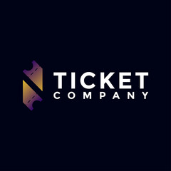 Fototapeta na wymiar Ticket company logo design. Modern Simple logo