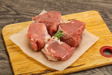 Raw pork tenderloin for cooking