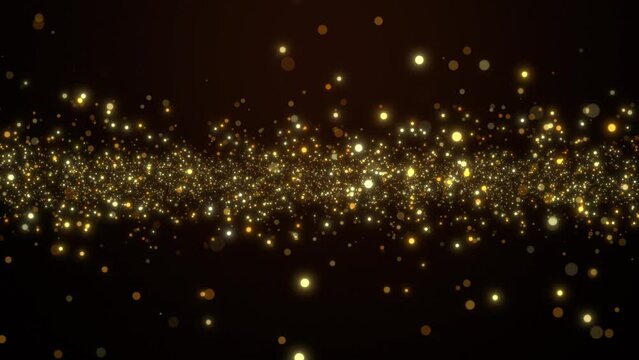 flowing particles glitter gold sparkles background
