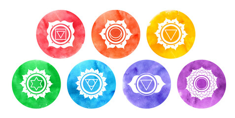 Vector illustration set of chakra shapes