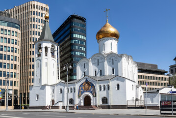 Fototapeta na wymiar Church of St. Nicholas the Wonderworker near Tverskaya Zastava on Butyrsky Val in Moscow. Russia