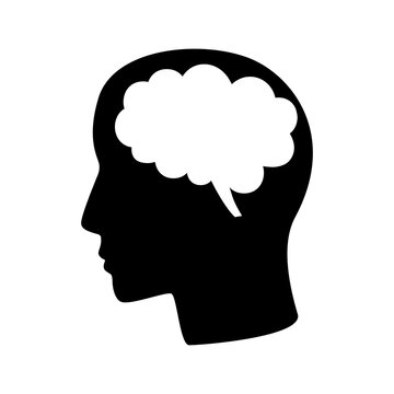 Blank mind silhouette template. Clipart image
