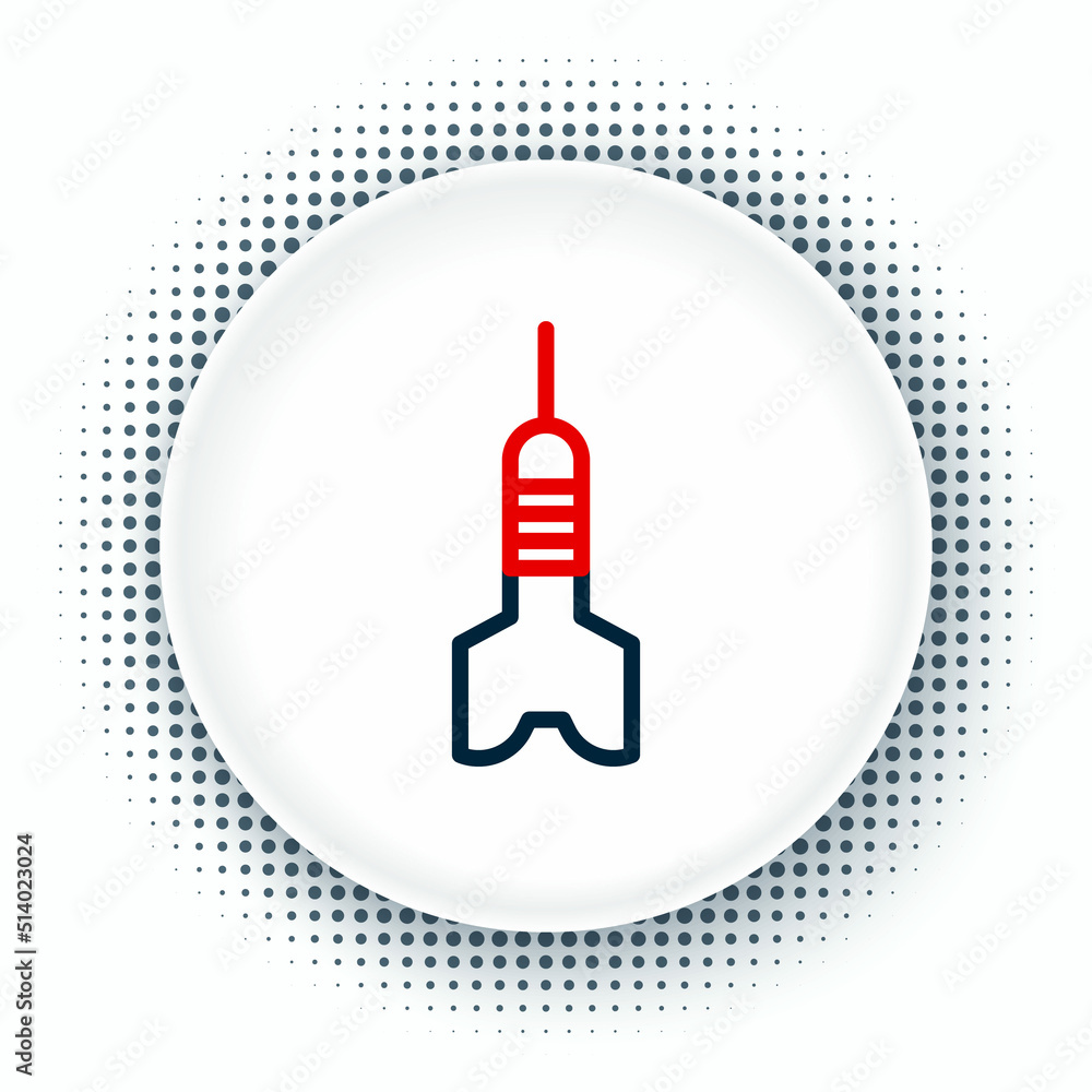 Poster line dart arrow icon isolated on white background. colorful outline concept. vector
