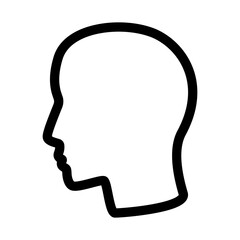 Human head profile line icon. Clipart image isolated on white background