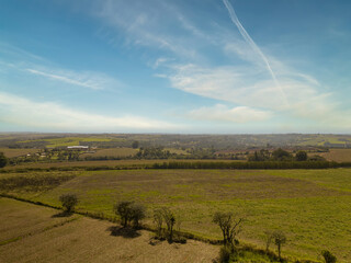 Foto a&eacute;rea de um campo agricola em Limeira, S&atilde;o Paulo