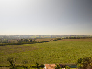 Foto a&eacute;rea de um campo agricola em Limeira, S&atilde;o Paulo