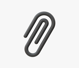 3d Realistic Paperclip Attachment Icon vector illustration.