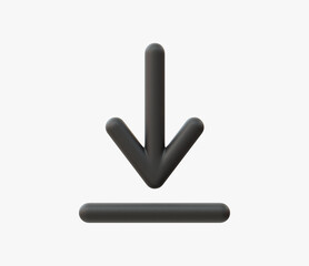 3D Realistic download button vector illustration