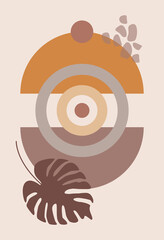 Abstract background. Boho style. Minimalism. Contemporary art. Various forms. For templates, presentations.