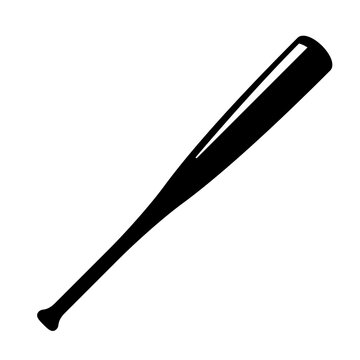 Baseball bat glyph icon. Clipart image isolated on white background