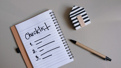 Checklist, COVID-19 disease illness health care message business, home loan concept.