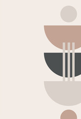 Boho abstraction. Minimalism. Contemporary art. Various forms.