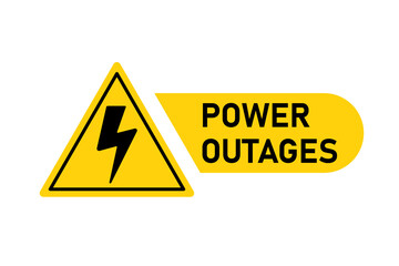 Power Outages sign icon. Clipart image isolated on white background - 514024834