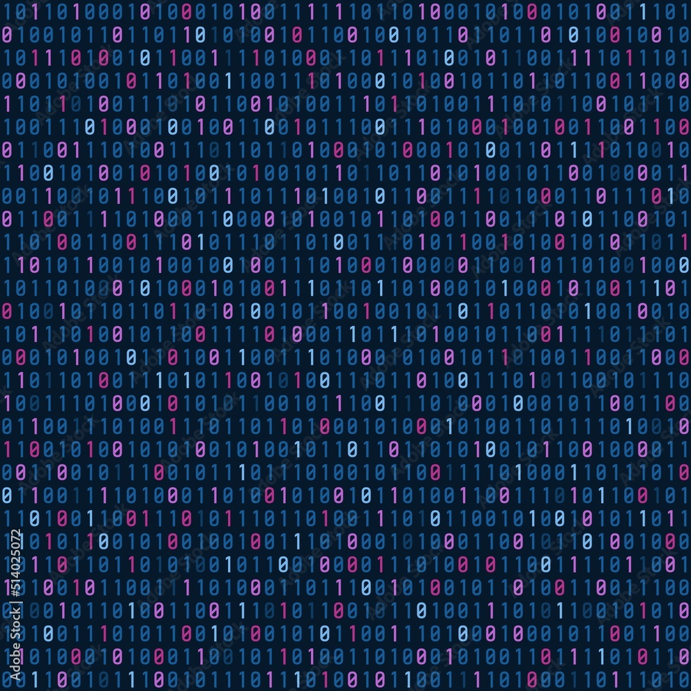 Poster binary code seamless vector texture