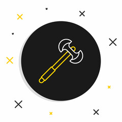 Line Medieval poleaxe icon isolated on white background. Colorful outline concept. Vector