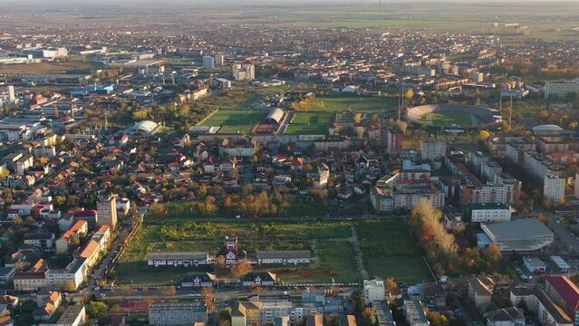 Timisoara bird view - stadium area and the old slaughterhouse