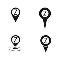 Map pointers icon set. Location pin collection. 