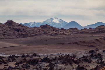 Andes mountain range seen from the Atacama Desert