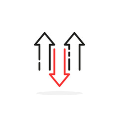 abstract arrow icon like disruption routine
