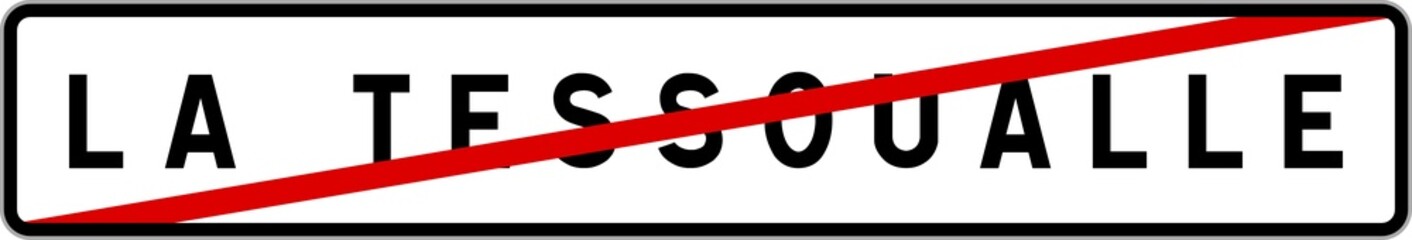 Panneau sortie ville agglomération La Tessoualle / Town exit sign La Tessoualle