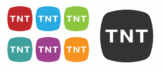 Black Detonate dynamite bomb stick icon isolated on white background. Time bomb - explosion danger concept. Set icons colorful. Vector