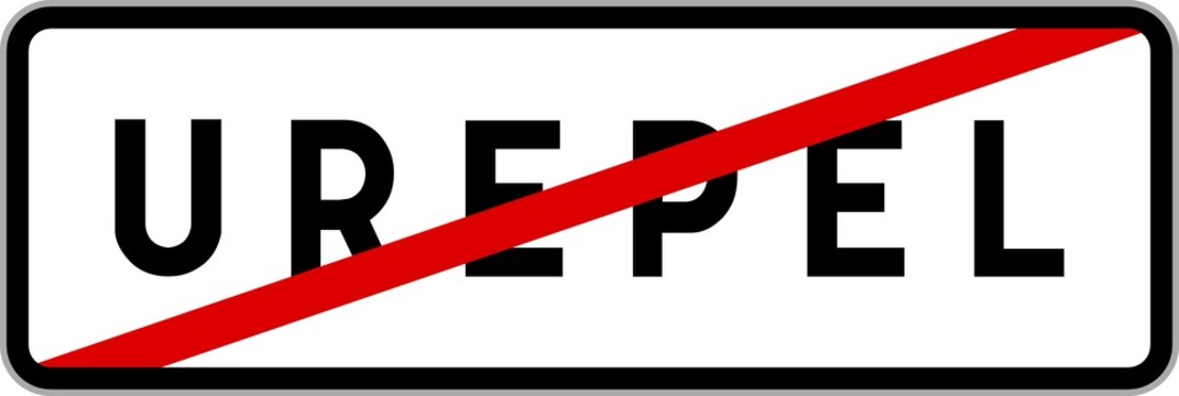 Panneau sortie ville agglom&eacute;ration Urepel / Town exit sign Urepel