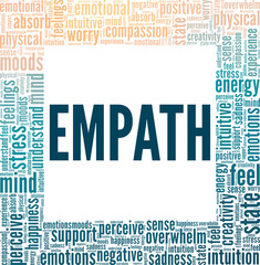 Empath word cloud conceptual design isolated on white background.