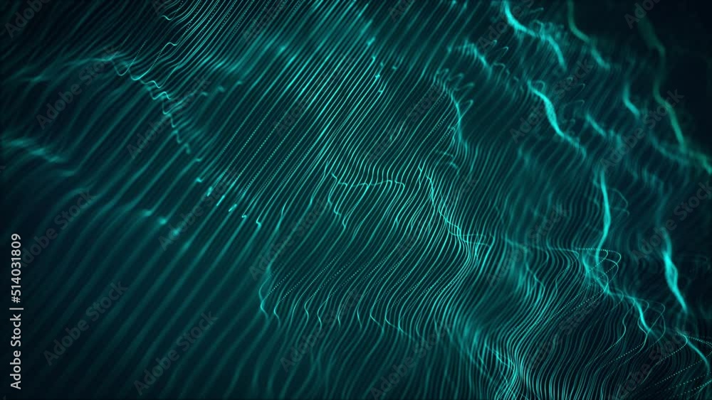 Poster abstract digital flowing lines technology background loop/ avoid vertical or square framing