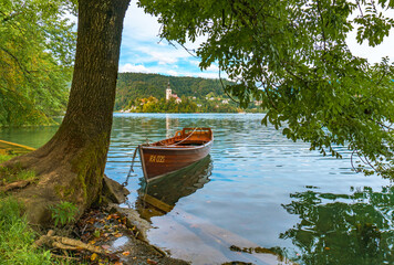 Boat at lake Bled