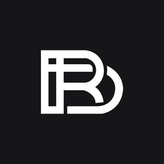 RD Letter Logo Design Minimalist White