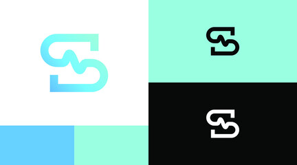 S Monogram Sound Wave Letter Initial Logo Design Concept
