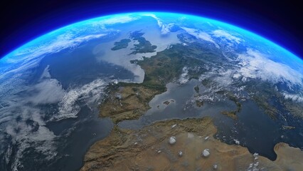 3D Rendering Earth From Space Europe