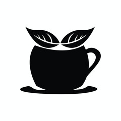 Tea cup leaf logo design 