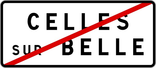Panneau sortie ville agglomération Celles-sur-Belle / Town exit sign Celles-sur-Belle