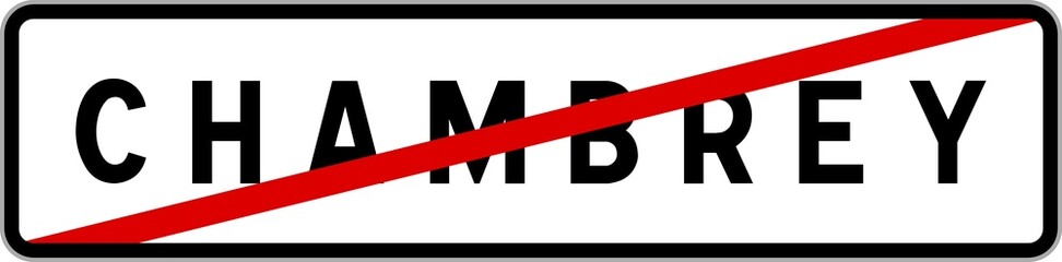 Panneau sortie ville agglomération Chambrey / Town exit sign Chambrey