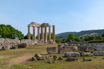 Temple of Zeus in archaeological site of ancient Nemea, Greece