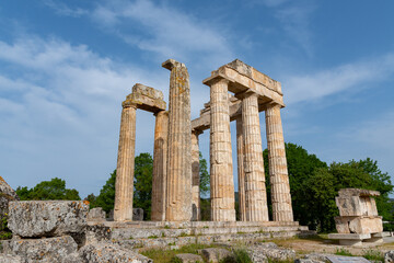 Temple of Zeus in archaeological site of ancient Nemea, Greece