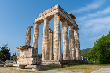 Temple of Zeus in archaeological site of ancient Nemea, Greece