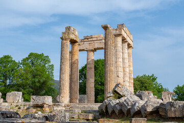 Temple of Zeus in archaeological site of ancient Nemea, Greece