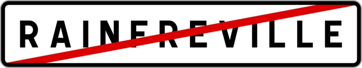 Panneau sortie ville agglomération Rainfreville / Town exit sign Rainfreville