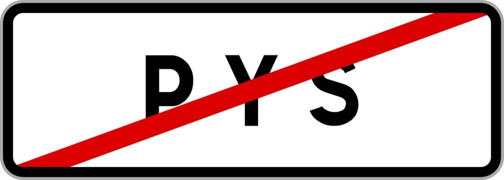 Panneau sortie ville agglom&eacute;ration Pys / Town exit sign Pys