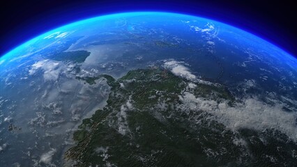 Fototapeta na wymiar 3D Rendering Earth From Space Central America