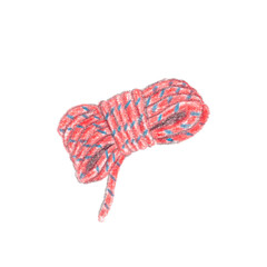 Illustration of  rope for camping colored with pencils