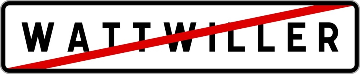 Panneau sortie ville agglomération Wattwiller / Town exit sign Wattwiller