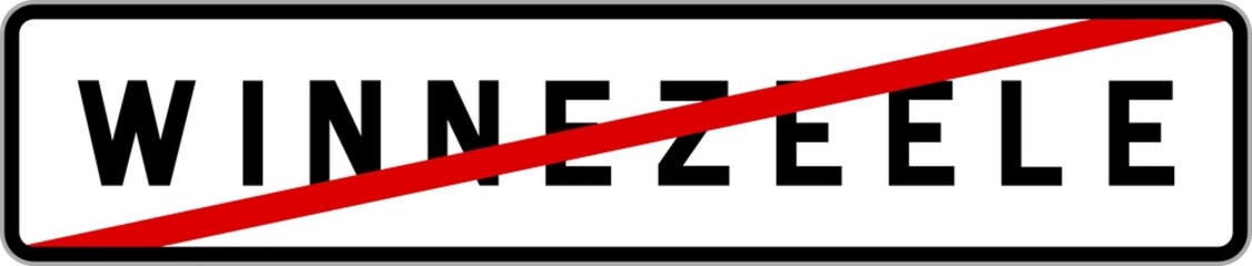Panneau sortie ville agglomération Winnezeele / Town exit sign Winnezeele