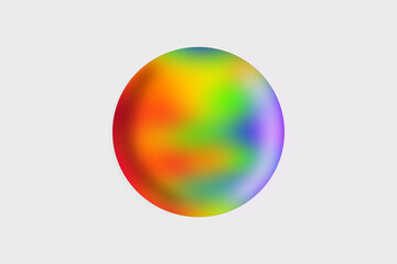 Button or icon sphere with rainbow color. Illustration.