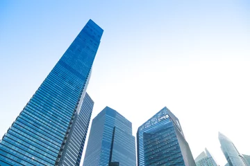 Foto op Plexiglas  low angle view of singapore modern city buildings. © Towfiqu Barbhuiya 