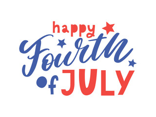 Fourth of July - American Independence Day vector illustration - 4th of July typographic design USA